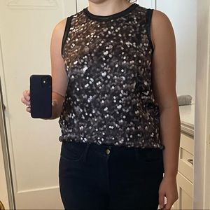 Silk Shell Tank Top from Rag and Bone with Lights Print